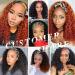 Ginger Orange Short Curly Headband Wig for Black Women - 12 Inch 350# Afro Curly No Lace Front Wig - Heat Resistant Fiber Hair Cosplay Wig - Buy Online on GoSupps.com