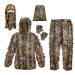 Ghillie Suit, Kids and Adult 3D Leafy Suit for Hunting, Hunting Gear Including Hunting Clothes, Hunting Gloves, Leafy Face Mask and Bag, Lightweight Leafy Camo Suit for Jungle Hunting and Halloween M&L (Fit tall 4.9-5.9ft)