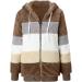 Hanxiulin Women's Oversized Plush Jacket - Breathable Winter Coat & Hoodie in Khaki | Stylish Casual Fashion for Autumn & Winter - Sizes Up to 4XL - Buy Online on GoSupps.com