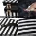 Large Makeup Bag BAGSMART Travel Cosmetic Case with Clear Toiletry Pouch | Double Layer Organizer with Adjustable Dividers | Portable Artist Storage Bag | Black & White Stripes - Buy Online on GoSupps.com