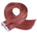 Tape in - on hair extensions - # 14 - red - 40cm - 60 Tresses 4cm wide / 2.5g - 100% Remy real hair hair extension / extension with adhesive tape Tresse by Novon Hair Exentions 60 Tressen - 40cm / 2.5g 150g each