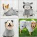 Ownpets Dog Stirring Towel | Rapid Drying Terry Bathing Coat with Velcro Fastener & Adjustable Body Band - Thickening Size M Gray - Perfect for Grooming & Bathing Your Dog - Buy Online on GoSupps.com