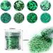 St. Patrick's Day Holographic Green Chunky Glitter 10ml - 8 Boxes | Iridescent Flakes Hexagon Tips | Nail Art, Face, Body & Hair Glitter - Buy Online on GoSupps.com