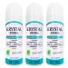 Deodorant Roll On Natural Mineral Salts with Aloe Vera (3-Pack) - CLEAR & CLEAN Beauty Formula - FRAGANCE FREE - Great for sensitive skin - Eliminates bad odor and does not stain -VEGAN Unscented