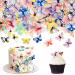 Ercadio 72 Pack Ediable Colorful Butterfly Cupcake Toppers Butterfly Cupcake Picks Ediable Butterfly Cupcake Decorations for Butterfly Theme Baby Shower Kids Birthday Party Cake Supplies B-ediable