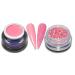 5ml Premium LED Color Gel Pom Pom Pink Pastel Pink with Glitter Powder Set Nail Gel (Pack of 2)