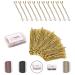 Enselling Hair Grips Pack of 150-5cm - Crimped Blonde Bobby Pins for Women Girls and Hairdressing Salons -Perfect for Thick Thin & Curly Hair Styling - Reusable Box (Golden Pack of 150)