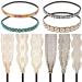 WILLBOND 10 Pieces Rhinestone Beaded Headbands Elastic Elegant Lace Handmade Headwraps Wide Hair Bands Vintage Crystal Jewelry Hairbands for Girls Women Hair Accessories