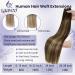 LAAVOOGAGE Real Hair Extensions - Dark Brown Ombre Caramel Blonde Remy Sew-in Tresses 100g #4/27/4 45cm - Buy Online on GoSupps.com