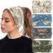 Mevnccola Wide Headbands for Women  Non Slip Stretchy Turban Headband  Large Knotted Headband  Soft Boho Head Band for Daily Life Workout Yoga flower