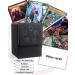 ZLCA Card Deck Box - Fits 100+ Single Sleeved MTG Cards - PU Leather - Strong Magnet - Black & Red - Buy Online on GoSupps.com