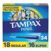 Tampax Pearl Tampons Multipack Regular/Super Absorbency with Leakguard Braid Unscented 34 Count Unscented 34 Count (Pack of 1)