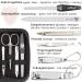 Premium 8-Piece Manicure Set 'Roma' | Three Swords Nail Care in Real Leather Case - Black | Complete Nail Kit with Scissors Clippers Tweezers & Glass File for Perfect Nails - Buy Online on GoSupps.com