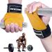 Abistic train aid train aids for bodybuilding fitness weightlifting Kreuzleben pull -ups train aid strength training for men women gym at home adjustable strong leather padded wrist support yellow classic style de