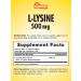 L-Lysine 500mg | 120 Caplets | Vegetarian Non-GMO Gluten Free Amino Acid Supplement | Sundance - Buy Online on GoSupps.com