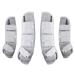 Harrison Howard Horse Fly Boots Four Leg Guards Fly Boots Protection Ruby-Set of 4 Full Size Silver