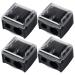 JTKREW 4 PCs Spitzer cosmetic pencils - portable dual pushing cosmetics pointer black make -up carpitzer cosmetics Spitzer MakeUp Sharpener Spinker for eyebrow pencil/lipiner/eyelin pencil