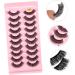 SEWOART Natural Women Lashes 10 Pairs Fake eyelashes fiber 7d European and American Russia Natural Strip Lashes - Buy Online on GoSupps.com