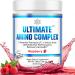 Ultimate Amino Complex Powder (Berry Flavor 30 Servings 4g Each) All 9 Essential Amino Acids Supplement with Cystine & Tyrosine - 2:1:1 BCAA Ratio - Energy Lean Muscle & Recovery - Vegan & Non-GMO Raspberry