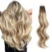Depending on the amazing beauty hair extensions real hair tape double-sided root highlight real hair extensions tape in extensions remy human hair ash brown beach blonde with dark brown root r3-8-613 50 cm #r3-8/613