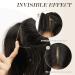 FESHFEN Invisible Wire Hair Extensions - Long Wavy Synthetic Hairpiece 16 Inch, Adjustable Transparent Wire with 2 Secure Clips, Black Brown - for Women - Buy Online on GoSupps.com