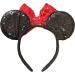 Minnie Mouse Ears Pride Rainbow Heart Hands Black Sequin Alice Headband With Big Red 5" Sequin Bow Fancy Dress Cosplay - Buy Online on GoSupps.com