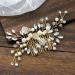 Bridal Flower Side Hair Clips Pearl Flower Hair Piece Wedding Hair Accessories for Brides Bridesmaid Girls Women