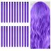 Aomig strands of hair for bricking 22 PCs strands of hair for clipping 22 inches straight hair strands for girls women rainbow colored hair extensions clip for party accessories hair parts (purple) 22 pieces - purple