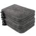 PHOGARY 10 Pack Microfiber Body Wash Mitts Soft Face Mitten Bath Spa Cloth Reusable Makeup Remover Mitt Gloves European Style Wash Cloth 6 8inch (grey)