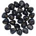 Crocon Black Obsidian Rune Stones Set with Elder Futhark Alphabet Engraved Symbol for Chakra Balancing Home Office Decorative Stone Size :- 15-20 mm | with a pouch & rune brochure Black Obsidian Brick Runes