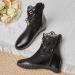 Guldnds Black Leather Tassel Belt Buckle Short Boots - Women 9 - Buy Online on GoSupps.com