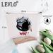 LEVLO Murderous Cat Cosmetic Bag with Knife - Trendy Makeup Pouch for Women & Girls | Unique Cat What Design - Buy Online on GoSupps.com