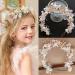 amangul Princess Head Hoop Girls Birthday Party Delicate Flower+Pearls Hair Jewelry Gorgeous Flower Girl Headdress Prom Dress Up(Butterfly Fabric Wre) - Buy Online on GoSupps.com