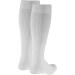 Truform Compression Socks for Women - 15-20 mmHg Knee High Over Calf Length White Rib Knit X-Large (Pack of 2) - Comfortable Dress Socks for Travel & Daily Wear - Buy Online on GoSupps.com