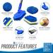 Bathroom Tile Cleaner Brush - Long Handled Scrubber with Replaceable Bristles and Microfibre Pad - Buy Online on GoSupps.com