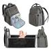 Yuniss diaper backpack diaper bag multifunctional diaper bag backpack large capacity waterproof baby bag with bed function diaper pad and stroller belt dark gray