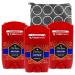 Ol Spice Captain Deodorant Travel Size Set - 3 PACK Ol Spice Invisible Solid Captain Deodorant 1.69 Oz Bundle with Travel Bag | Travel Size Deodorant Men