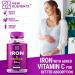 Iron Gummies with Vitamin C for Adults | 40mg Iron, 100mg Vitamin C | Natural Grape Flavor | Anemia Support | 30 Day Supply - Buy Online on GoSupps.com