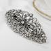 Vintage Flower Hair Barrette - Antique Style Hair Clip for Women, Sparkly Silver Hair Accessory for Wedding, Prom - Crystal Grip Jewellery - Buy Online on GoSupps.com