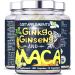 Maca Root 4000mg Ginkgo Biloba Korean Red (Panax) Ginseng - 4256mg - Vegan Capsules - Zinc Vitamins D3 E B5 B6 B12 A K Folic Acid Selenium for Immune System & Hormonal Activity. 1 Bottle