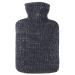Hugo Frosch hot water bottle classic 1.8 l with knitted cover Lurex anthracite