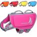 Vivaglory Light lifeguard for dogs pets lifesaver skin-friendly neoprene for large dogs dog swimming vest with D-ring & quick closure pink L: 64-71cm (chest caught) pink