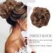 Light Brown Wavy Curly Hair Bun Scrunchie Extensions 40g - Messy Chignon Updo Ponytail Hairpiece - Buy Online on GoSupps.com
