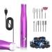 Zoccee nail cutter with filling light 11 in 1 electrical nail cutter for gel nails with cable 22000 rpm manicure set electrically remove kallus for acrylic no battery mask (purple)