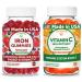 Lunakai USA Made Iron Gummies + Vitamin C Gummies Bundle Naturally Flavored Non-GMO 60ct Each