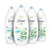 Dove Body Wash 100% Gentle Cleansers Sulfate Free Hydrating Aloe and Birch Bodywash Gives You Softer Smoother Skin After Just One Shower 22 Fl Oz (Pack of 4)
