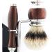 Premium Badger Hair Brush with Silver Tip & 3-Sided Razor | Double Stand Bowl & Soap - International Shipping Available - Buy Online on GoSupps.com