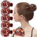 RC ROCHE ORNAMENT 6 Pcs Womens Stylish Rose Dome Comb Clamp Shell Plastic No Slip Strong Secure Grip Side Slide Bun Maker Beauty Accessory Hair Clip Large Brown Large (Pack of 6) Brown