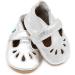 Dotty Fish Soft Leather Baby Shoes - Classic T-Bar Shoes for Girls | Non-Slip Suede Soles | 0-6 Months to 2-3 Years | Silver - Buy Online on GoSupps.com