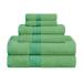 SUPERIOR Rayon from Bamboo and Cotton Hand Towels, Velvety Soft and Super Absorbent, Hotel & Spa Quality Hand Towel Set of 6 - River Blue, 16" x 30" Each Spring Green 6 Piece Towel Set